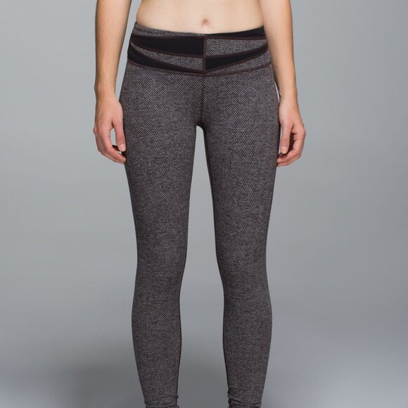 Lululemon Wunder Under Bundle Herringbone Heathered Black White / Black - Picture 11 of 14